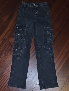 Fashion Nova Black Straight Leg Cargo Jeans